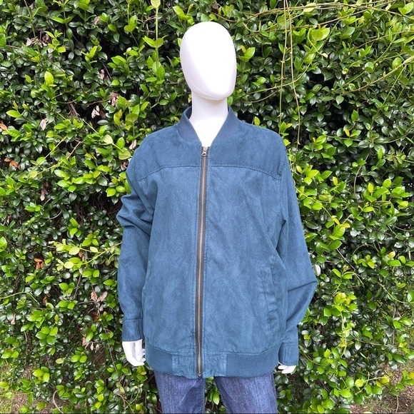 TASSO Elba Vegan Emerald Green Suede Racer Style Men’s Classic Jacket - Picture 1 of 10